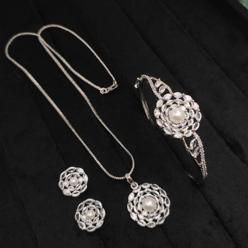 Aamrapali Silver Plated AD Combo Set