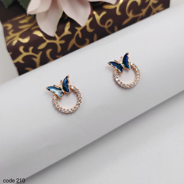 Aamrapali  Rose  Gold  Plated  American  Diamond  butterfly Stud  Earrings