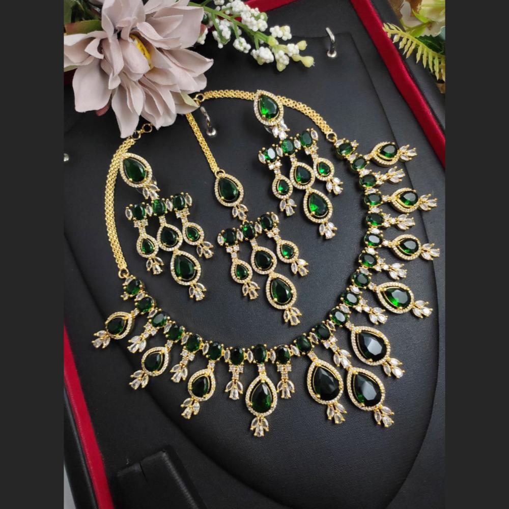 Aamrapali Gold Plated American Diamond Necklace Set