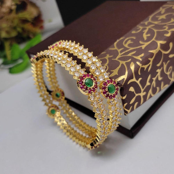 Aamrapali Gold Plated Austrian Stone Bangle Set