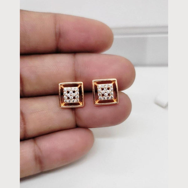 Aamrapali Rose Gold Plated Austrian Stone Stud Earrings