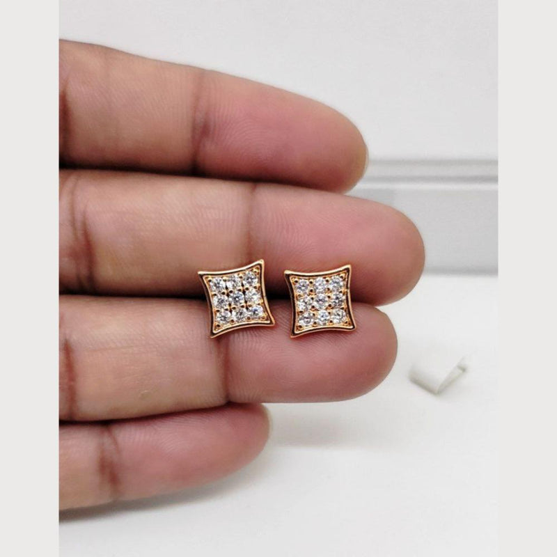 Aamrapali Rose Gold Plated Austrian Stone Stud Earrings