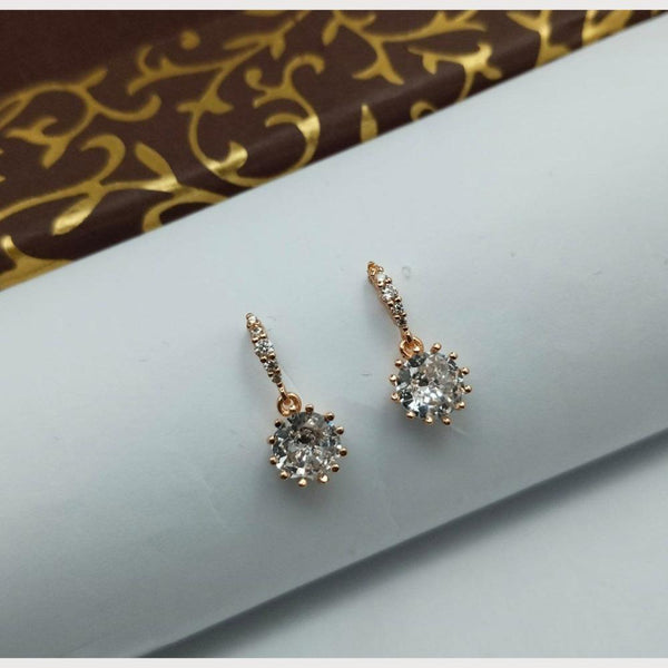 Aamrapali Rose Gold Plated Austrian Stone Stud Earrings