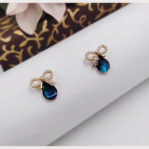 Aamrapali Rose Gold Plated Austrian Stone Stud Earrings