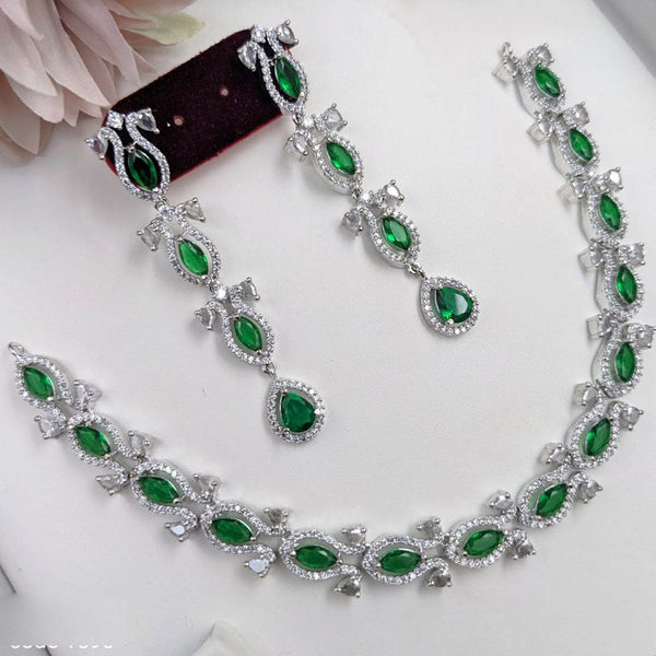 Aamrapali  Silver Plated American Diamond Necklace Set