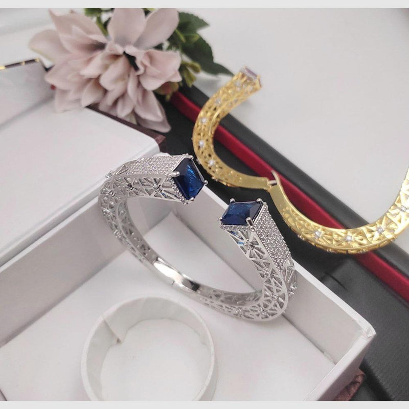 Aamrapali Silver Plated AD Stone Openbale Kada