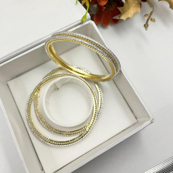 Aamrapali Gold Plated Austrian Stone Bangle Set