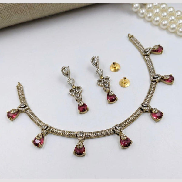 Aamrapali Gold Plated Austrian Stone Necklace Set