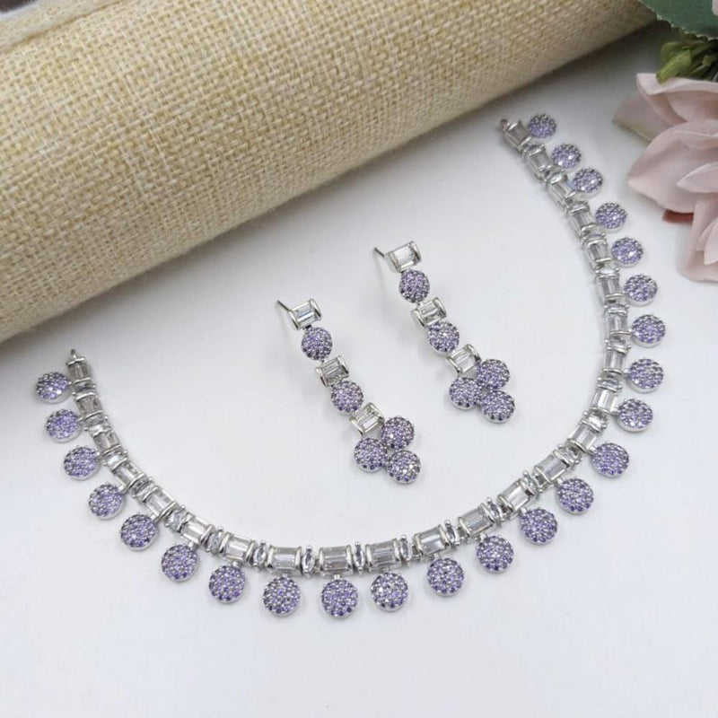 Aamrapali Silver Plated Austrian Stone Necklace Set