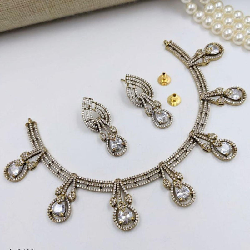 Aamrapali Gold Plated Austrian Stone Necklace Set