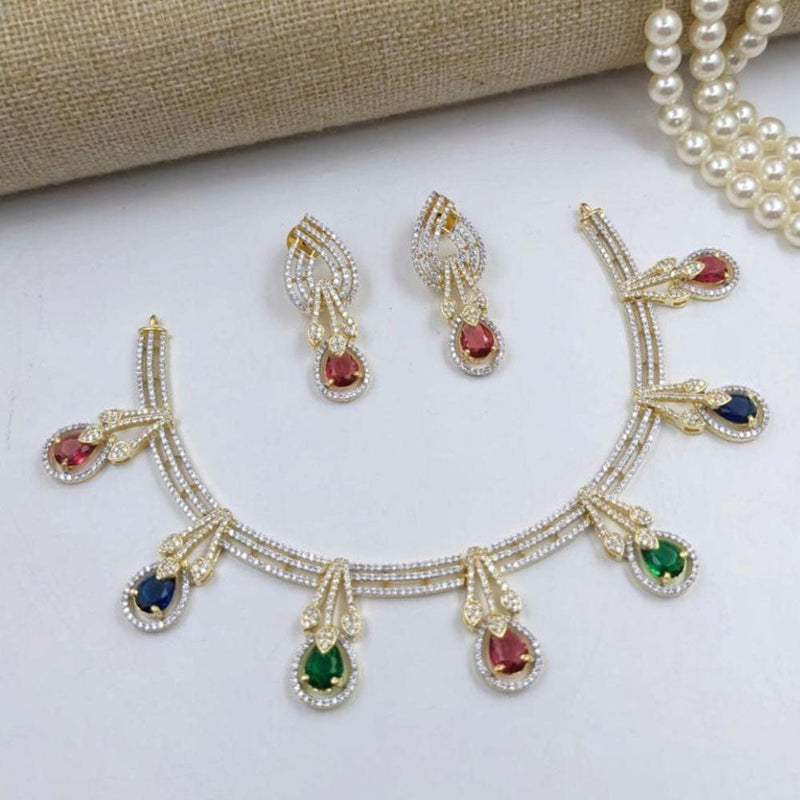 Aamrapali Gold Plated Austrian Stone Necklace Set