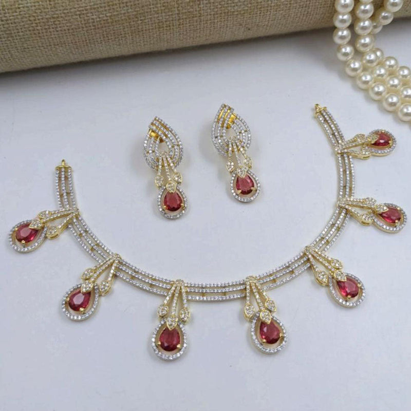 Aamrapali Gold Plated Austrian Stone Necklace Set