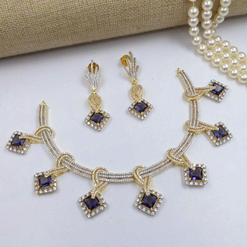 Aamrapali Gold Plated Austrian Stone Necklace Set