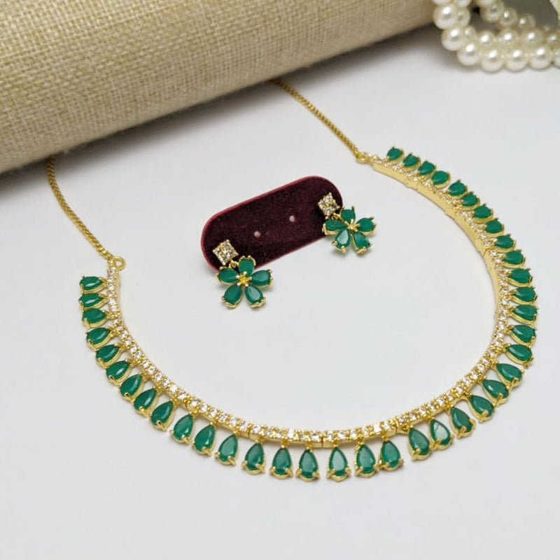 Aamrapali Gold Plated Crystal Stone Necklace Set