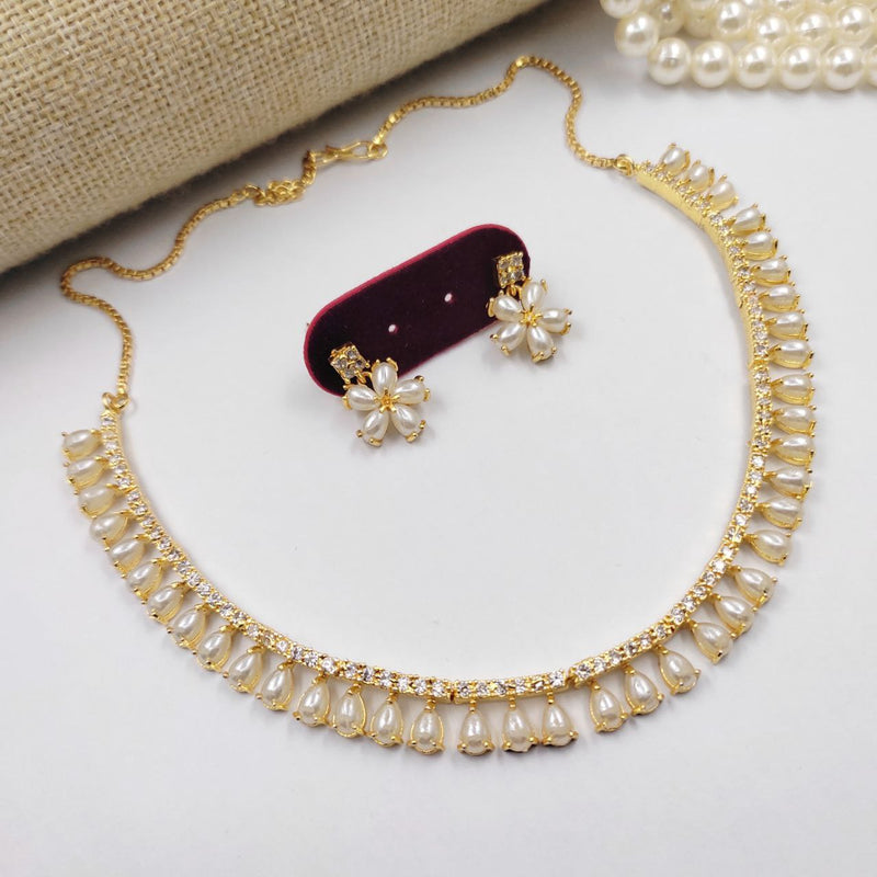 Aamrapali Gold Plated Crystal Stone Necklace Set