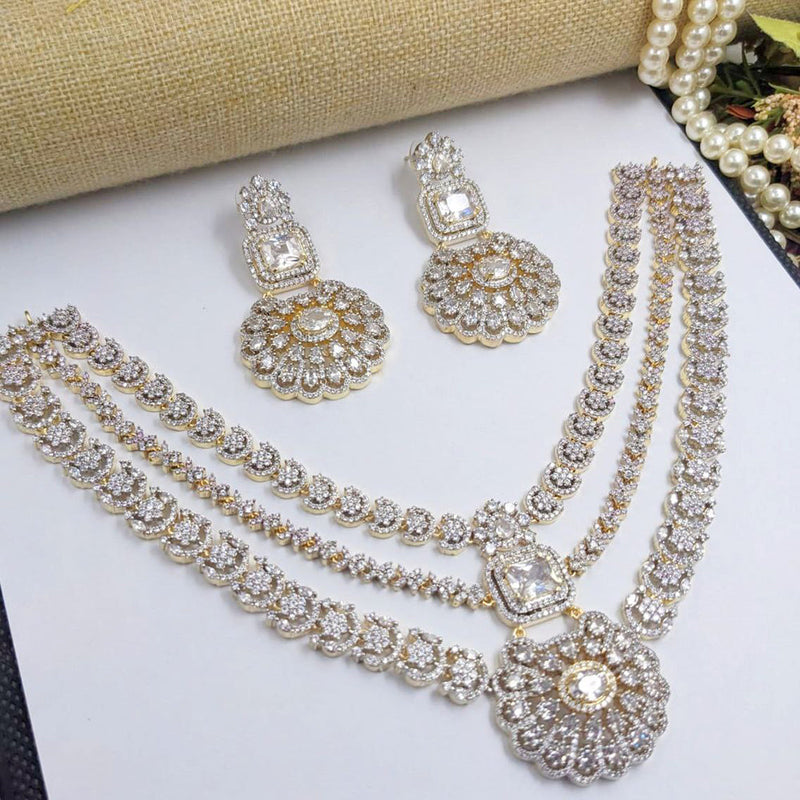 Aamrapali Gold Plated American Diamond Necklace Set