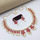 Aamrapali Gold Plated Crystal Stone And Pearls Necklace Set