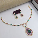Aamrapali Gold Plated Austrian Stone And Meenakari Necklace Set