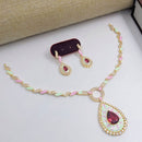 Aamrapali Gold Plated Austrian Stone And Meenakari Necklace Set