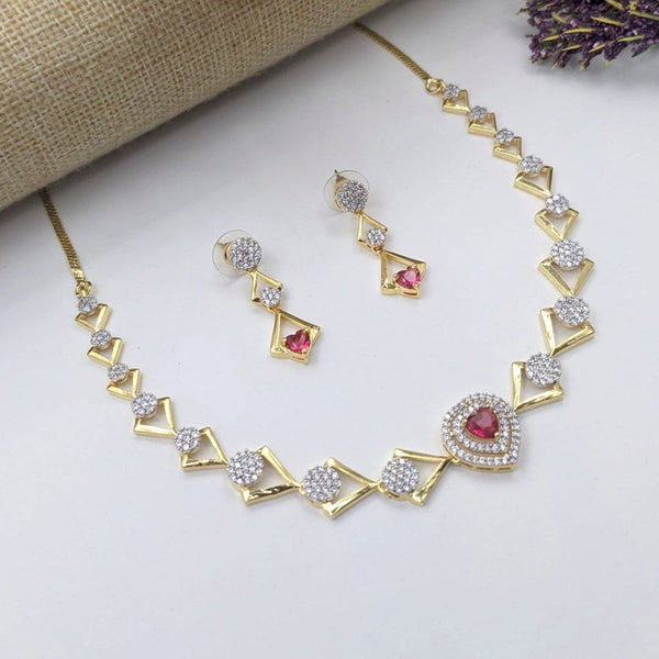 Aamrapali Gold Plated Austrian Stone Necklace Set