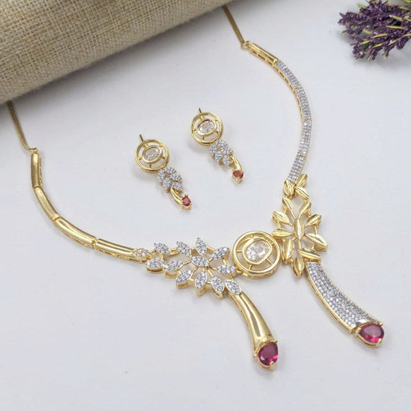 Aamrapali Gold Plated Austrian Stone Necklace Set