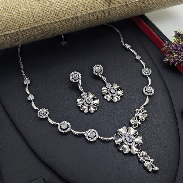 Aamrapali Silver Plated Austrian Stone Necklace Set