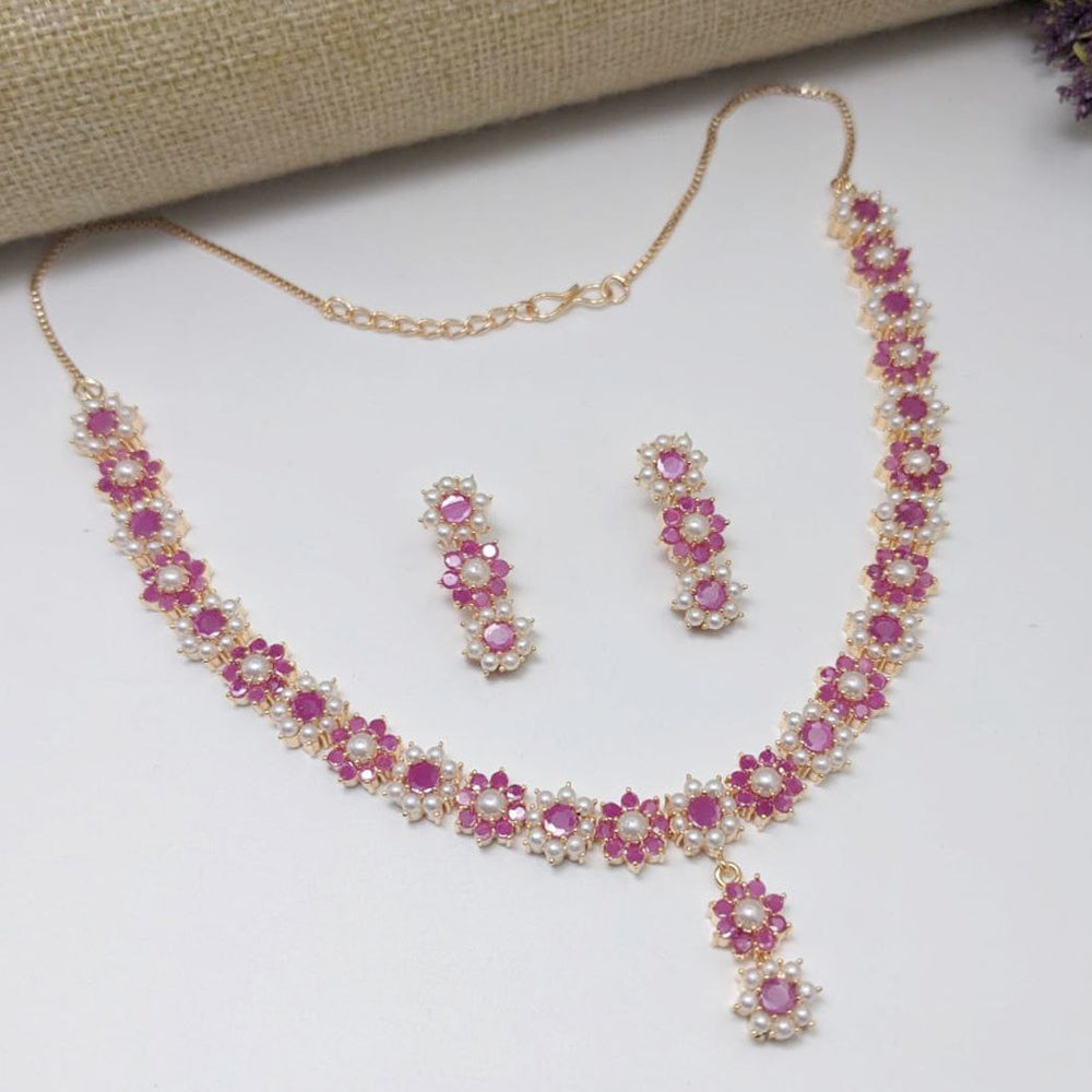 Aamrapali Gold Plated Pearls Necklace Set