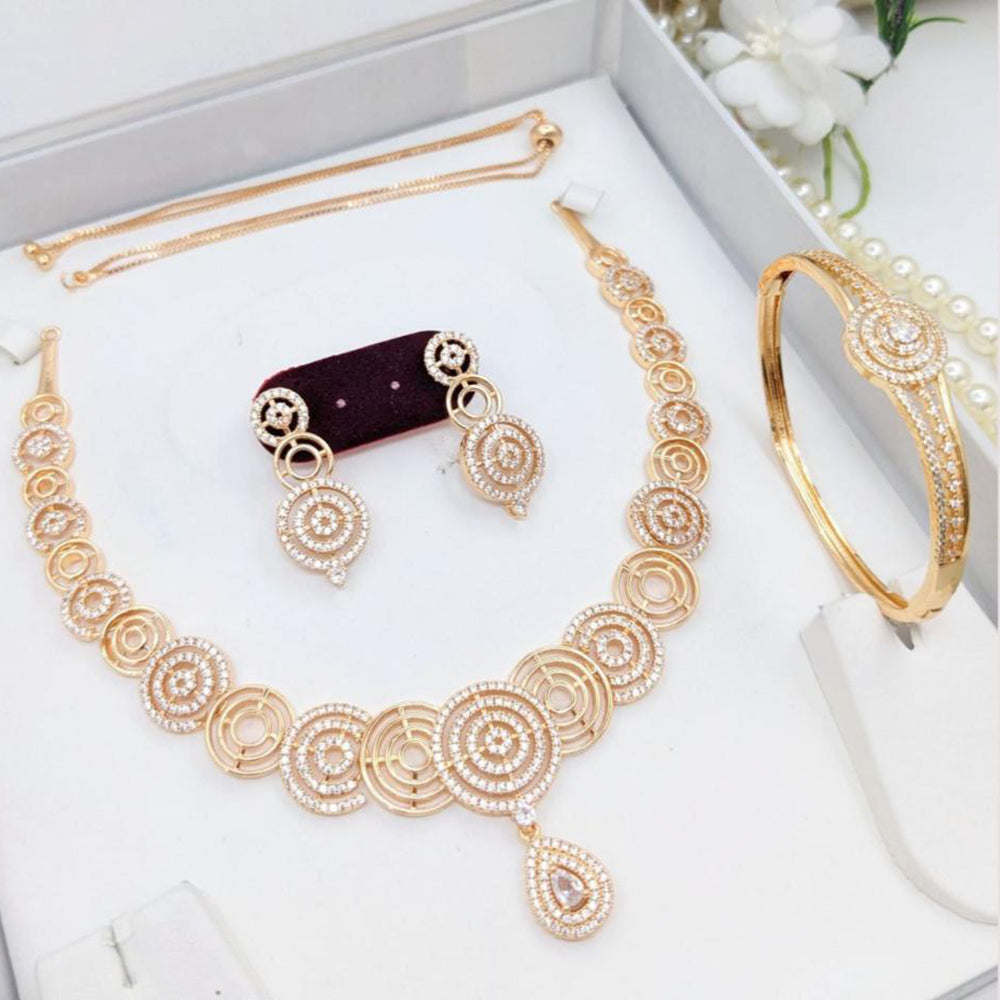 Aamrapali Glamorous Gold Plated  Featuring Radiant Austrian Stones Combo Set