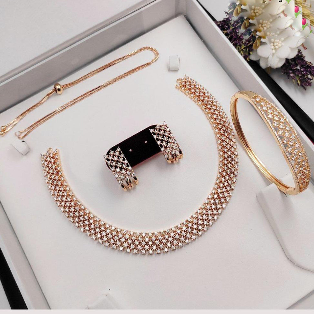 Aamrapali Glamorous Gold Plated  Featuring Radiant Austrian Stones Combo Set