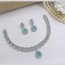 Aamrapali Glamour Silver Shine American Diamond Necklace Set