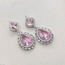 Aamrapali Silver Plated American Daimonds Dangler Earrings
