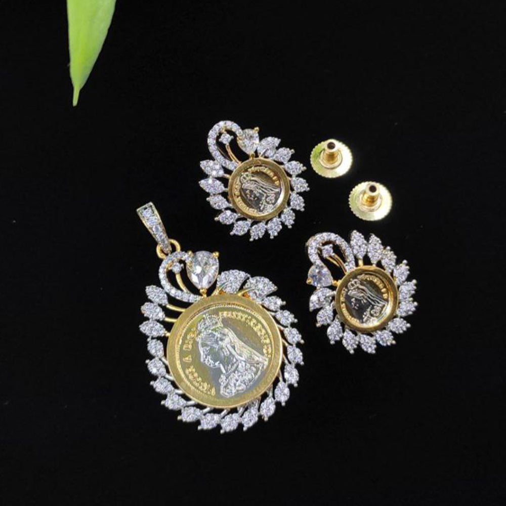 Aamrapali Gold Plated American Daimonds Pendant Set