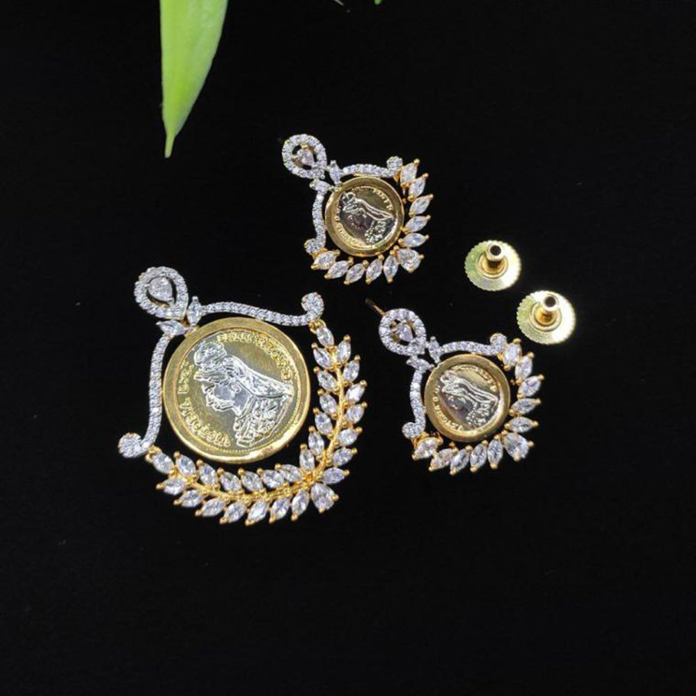 Aamrapali Gold Plated American Daimonds Pendant Set