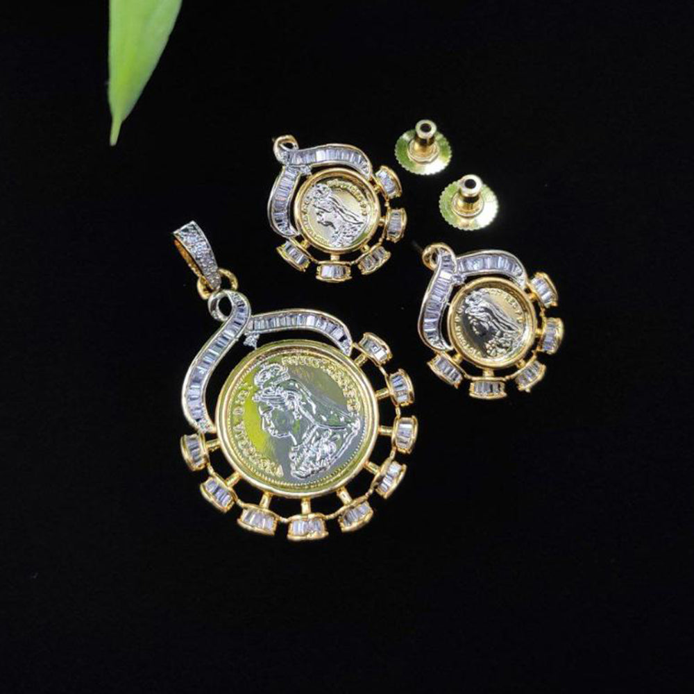 Aamrapali Gold Plated American Daimonds Pendant Set