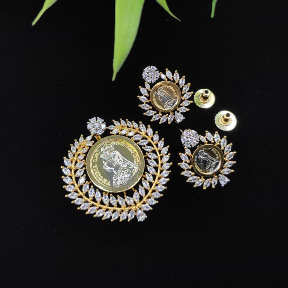 Aamrapali Gold Plated American Daimonds Pendant Set