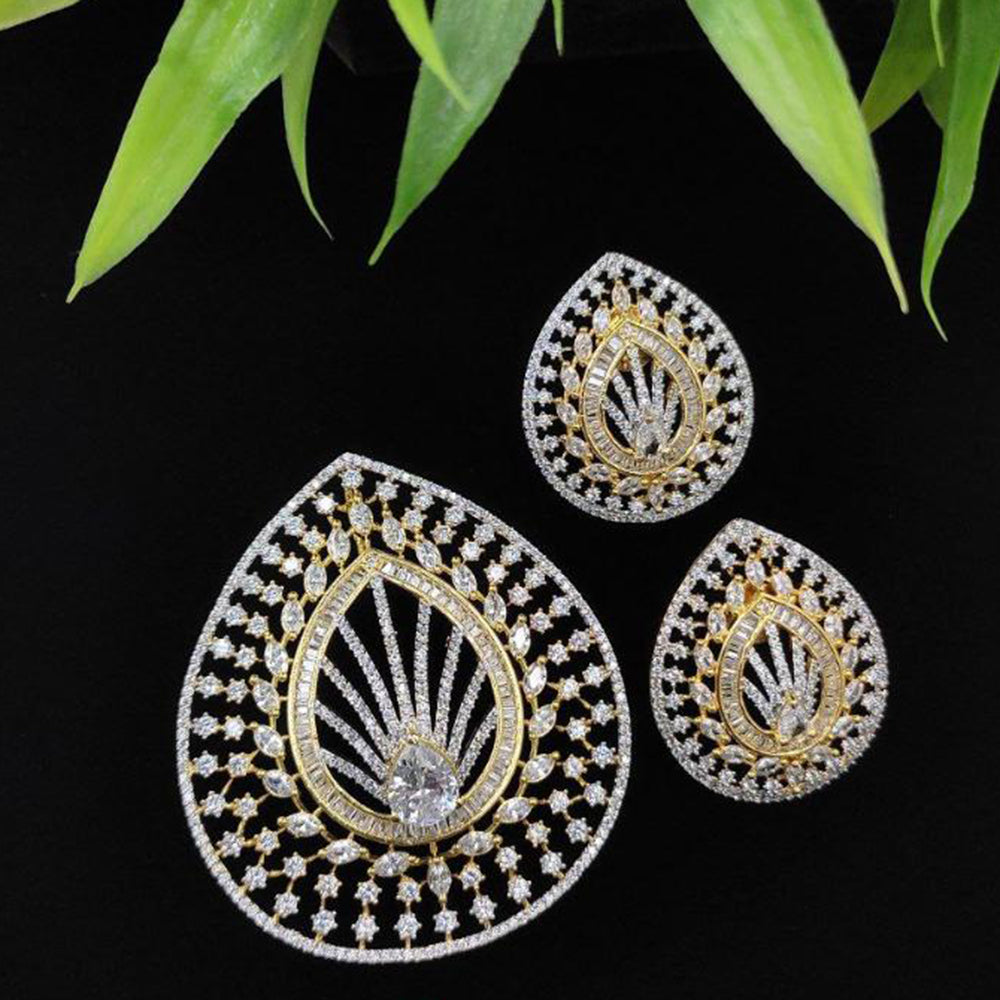 Aamrapali Gold Plated American Daimonds Pendant Set