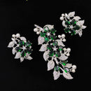 Aamrapali Silver Plated American Daimonds Pendant Set