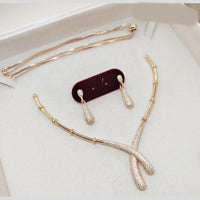 Aamrapali Glam Gold Plated Austrian Stone for Elegant Occasions Necklace Set