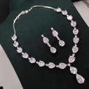 Aamrapali Glam Silver Plated American Daimonds Necklace Set