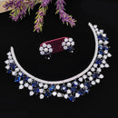 Aamrapali Glam Silver Plated American Daimonds Necklace Set 