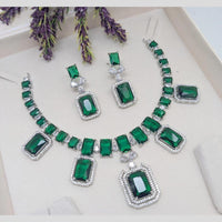 Aamrapali Silver Plated American Daimonds Necklace Set