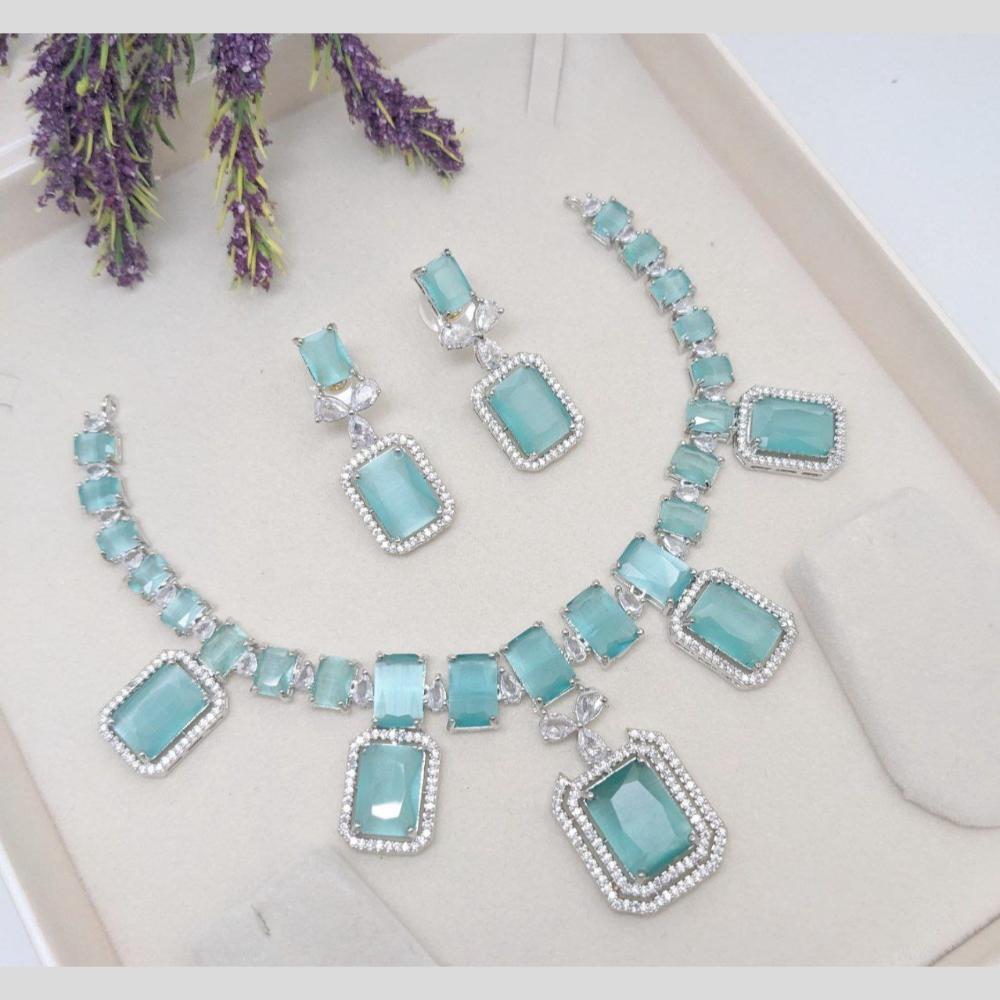 Aamrapali Silver Plated American Daimonds Necklace Set