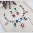 Aamrapali Silver Plated American Daimonds Necklace Set