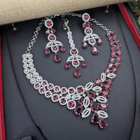 Aamrapali Silver Plated American Daimonds Necklace Set