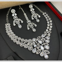 Aamrapali Silver Plated American Daimonds Necklace Set