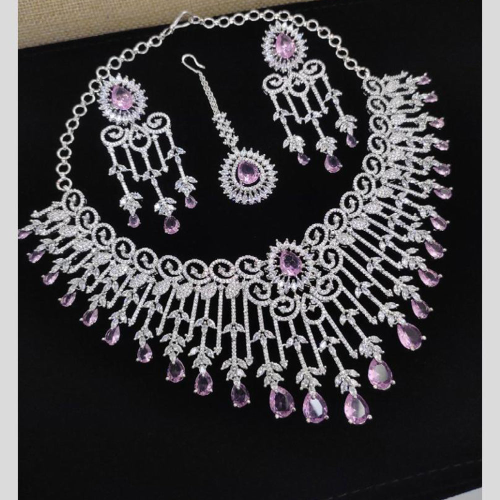 Aamrapali  Silver Plated American Daimonds Necklace Set