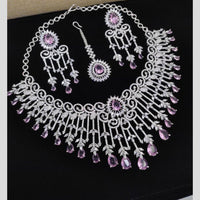 Aamrapali  Silver Plated American Daimonds Necklace Set