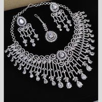 Aamrapali  Silver Plated American Daimonds Necklace Set