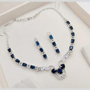 Aamrapali Glamour Silver Plated Shine American Diamond Necklace Set