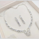 Aamrapali Glamour Silver Plated Shine American Diamond Necklace Set